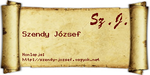 Szendy József névjegykártya