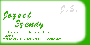 jozsef szendy business card